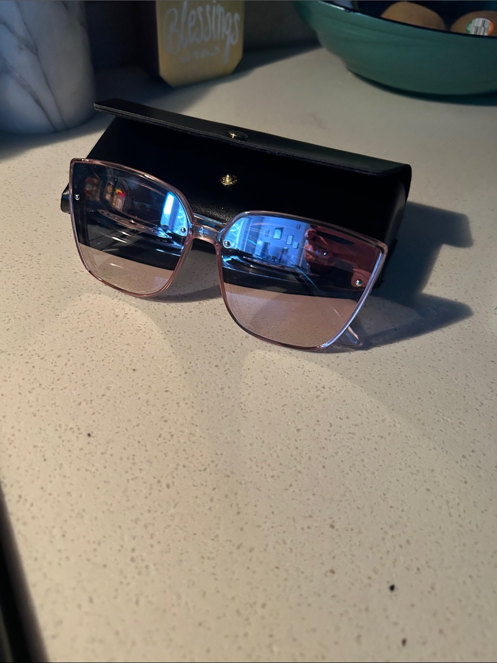 Pink mirror finish  Women's Square Sunglasses with UV400 Protection